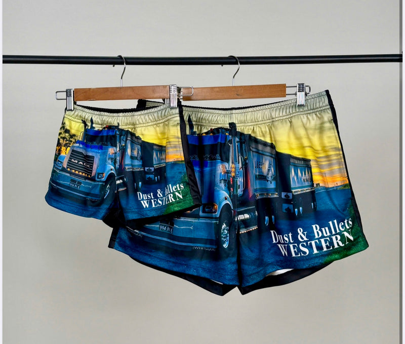 Kids Mack Truck Western Footy Shorts