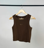 Women's Signature Ribbed Western Style Tank - Chocolate