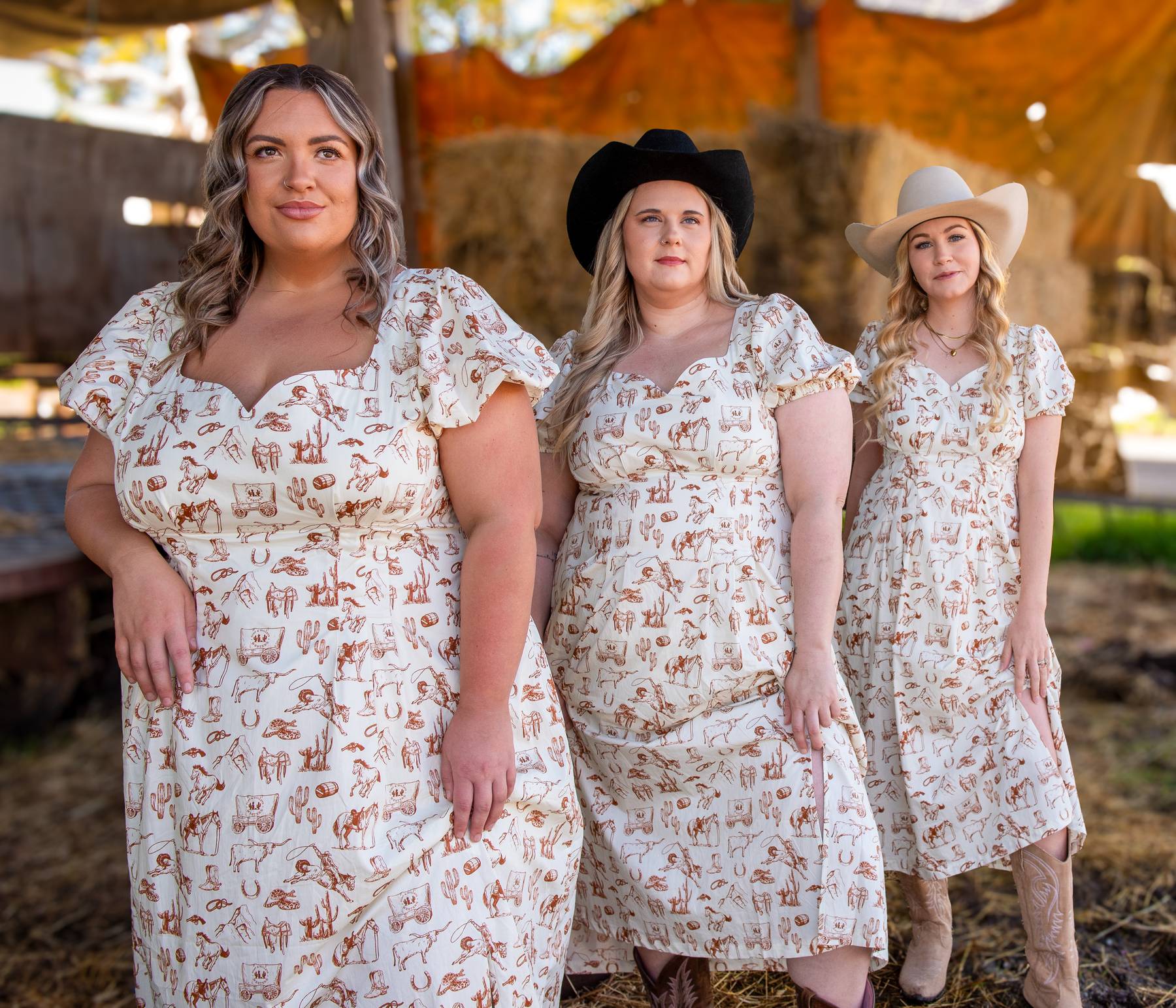 Western Cowgirl Prairie Dress – Country Style Midi