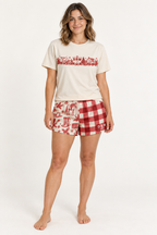 A Country Christmas Matching Set – Red (Tee + Footy Shorts)