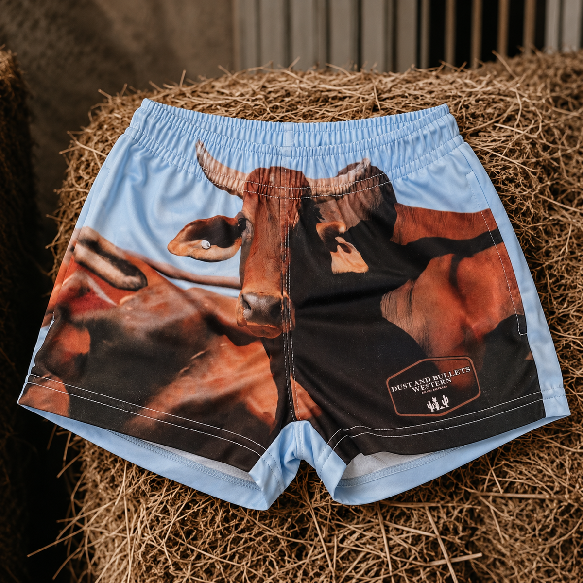 Scrub Bull Western Footy Shorts – Unisex Print