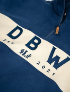DBW Staple Half Zip Jumper - Navy + Cream