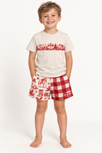 Kids Country Christmas Tee – Red Print