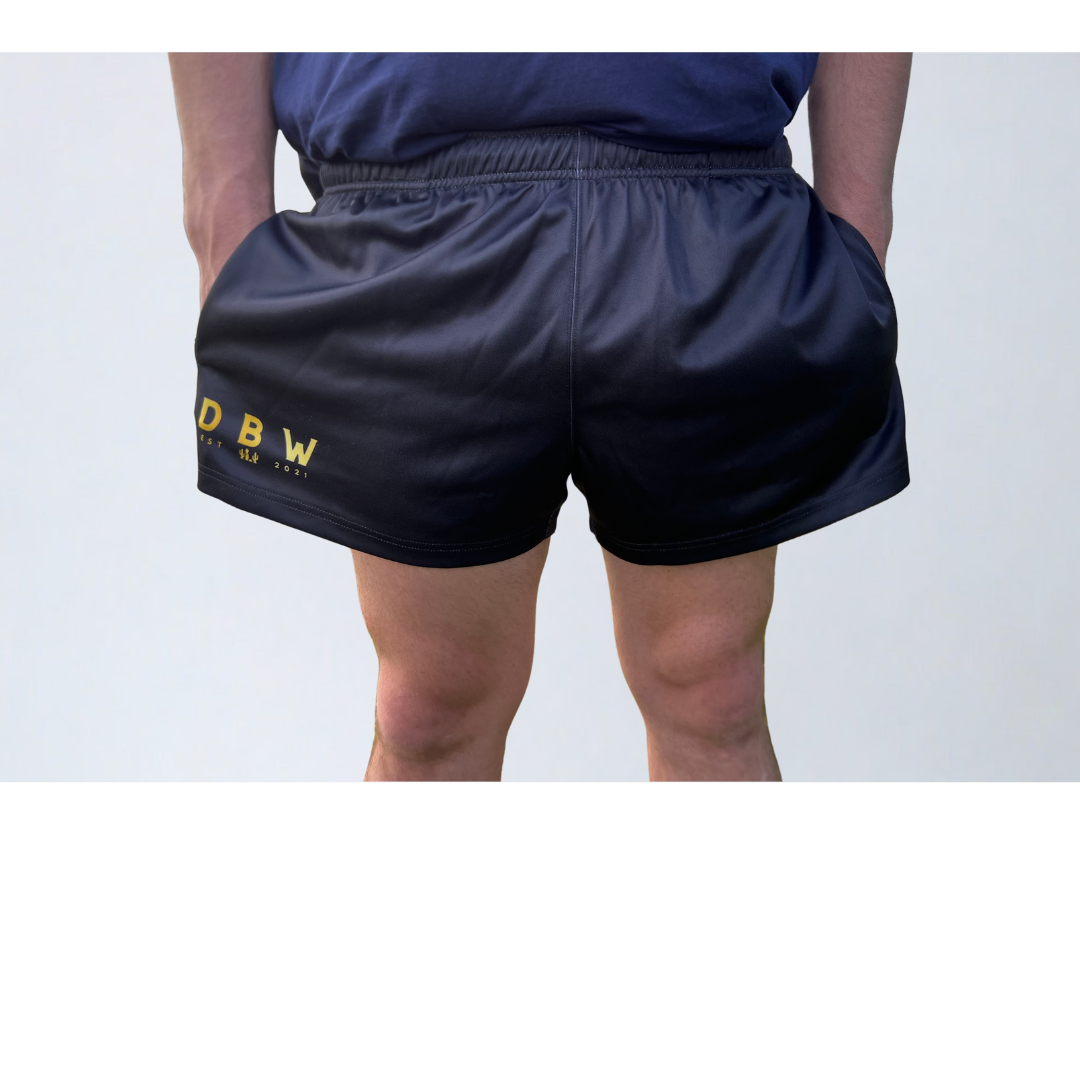 Adults - Basic Black Western Footy Shorts
