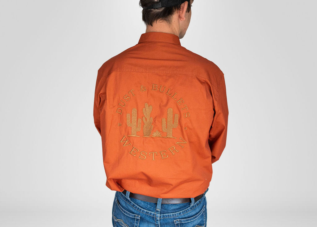 Men's Outback Western Work Shirt in Brown