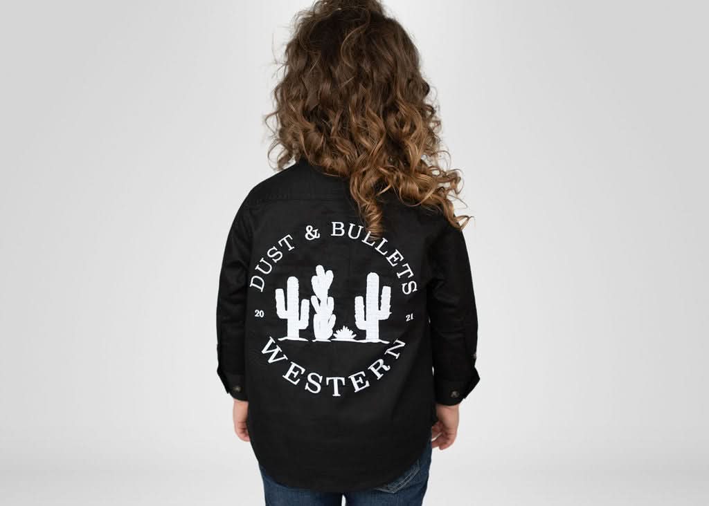 Kids Outback Western Work Shirt in Black