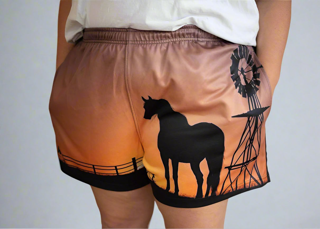 Adults - Outback Sunset Western Footy Shorts