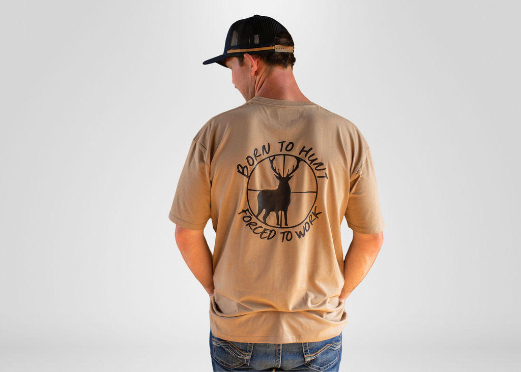 Born To Hunt Forced To Work in Khaki - Western Wear Shirts