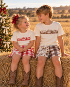 Kids Country Christmas Footy Shorts – Brown
