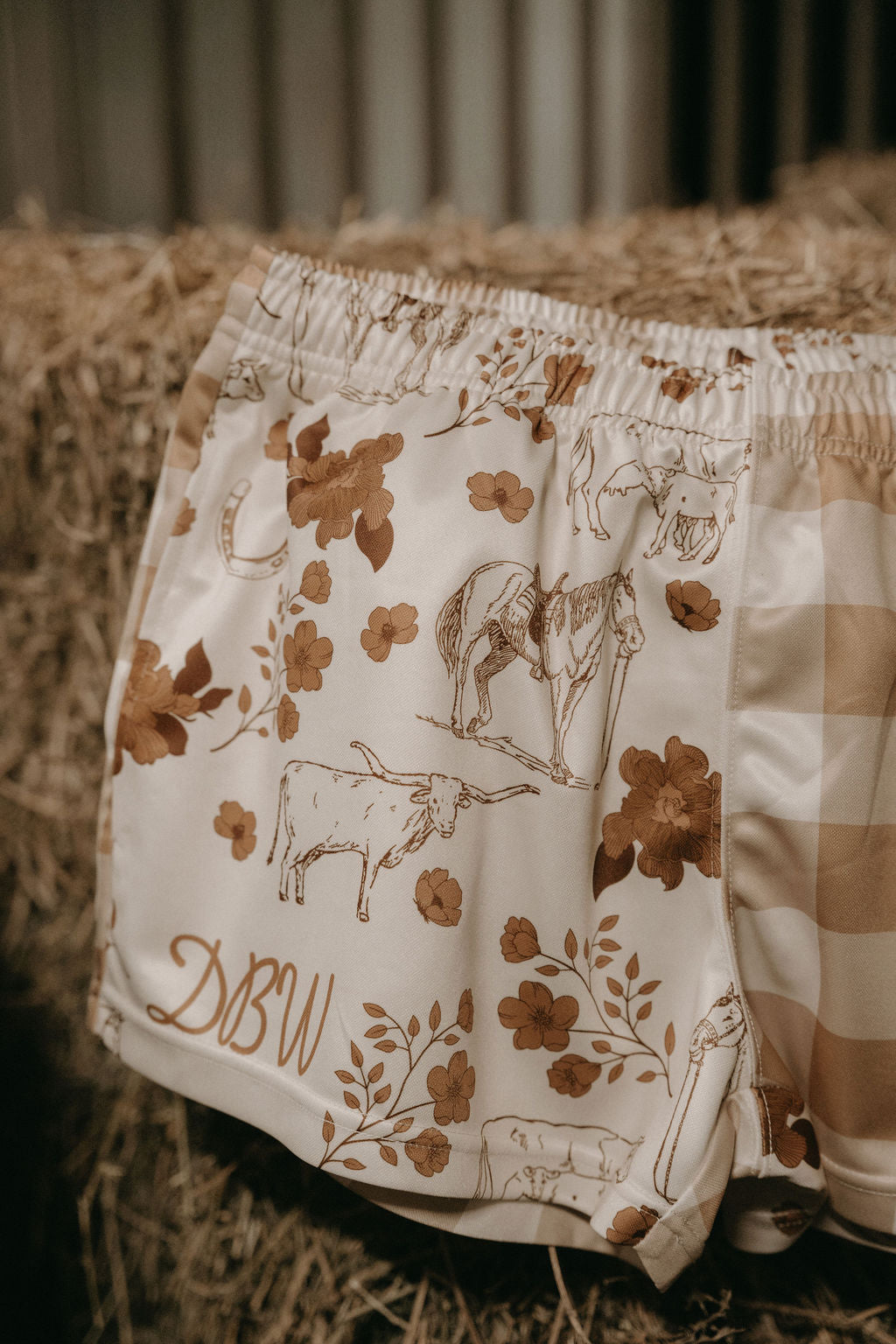 Hallie Bloom Western Footy Shorts – Unisex Floral Print