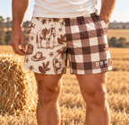 A Country Christmas Matching Set – Brown (Tee + Footy Shorts)