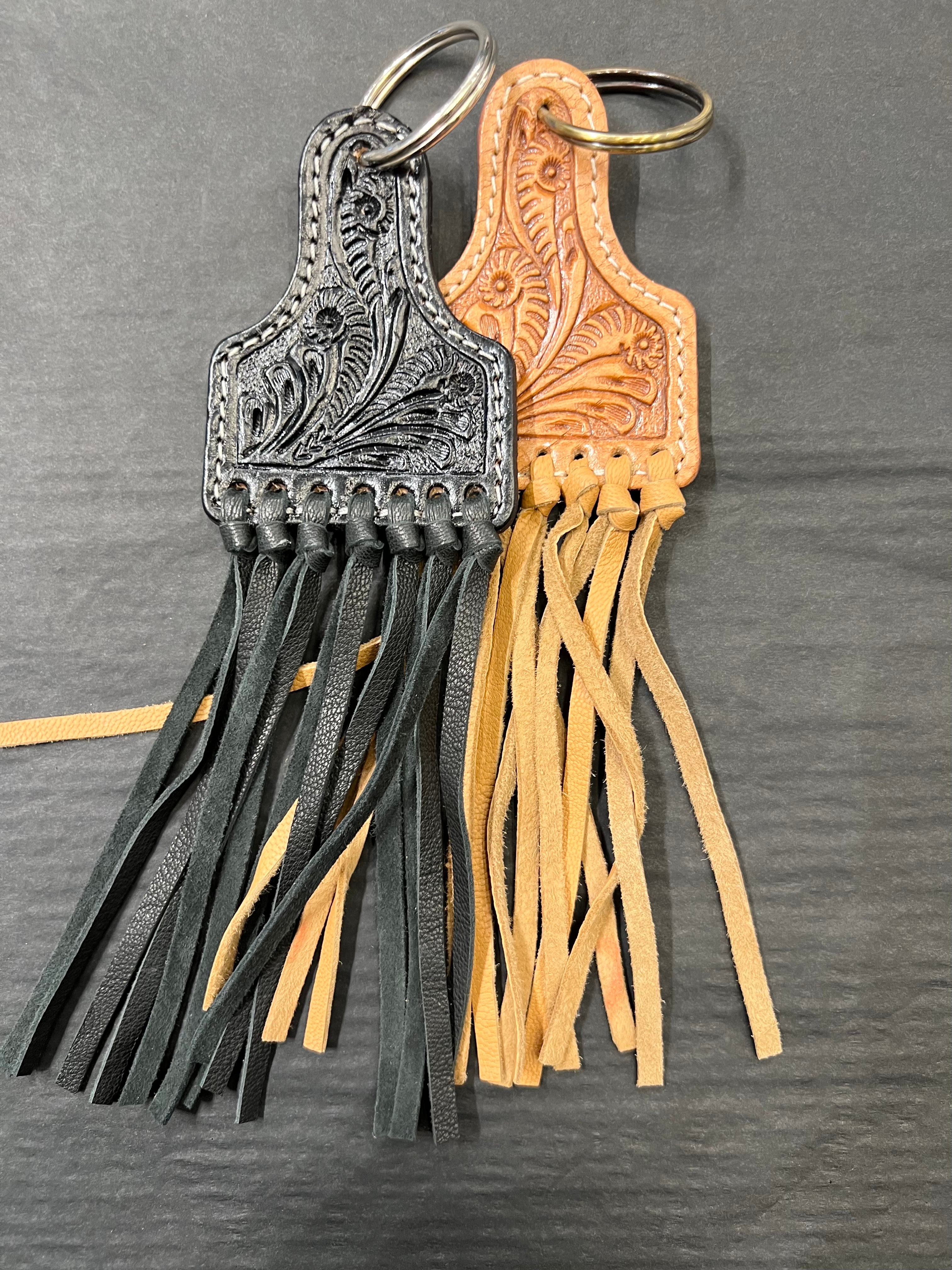 Leather Keyring with Tassels