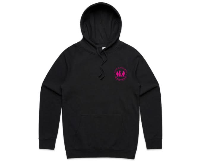 Outback Classic Supply Western Style Hoodie in Black (Pink Print)