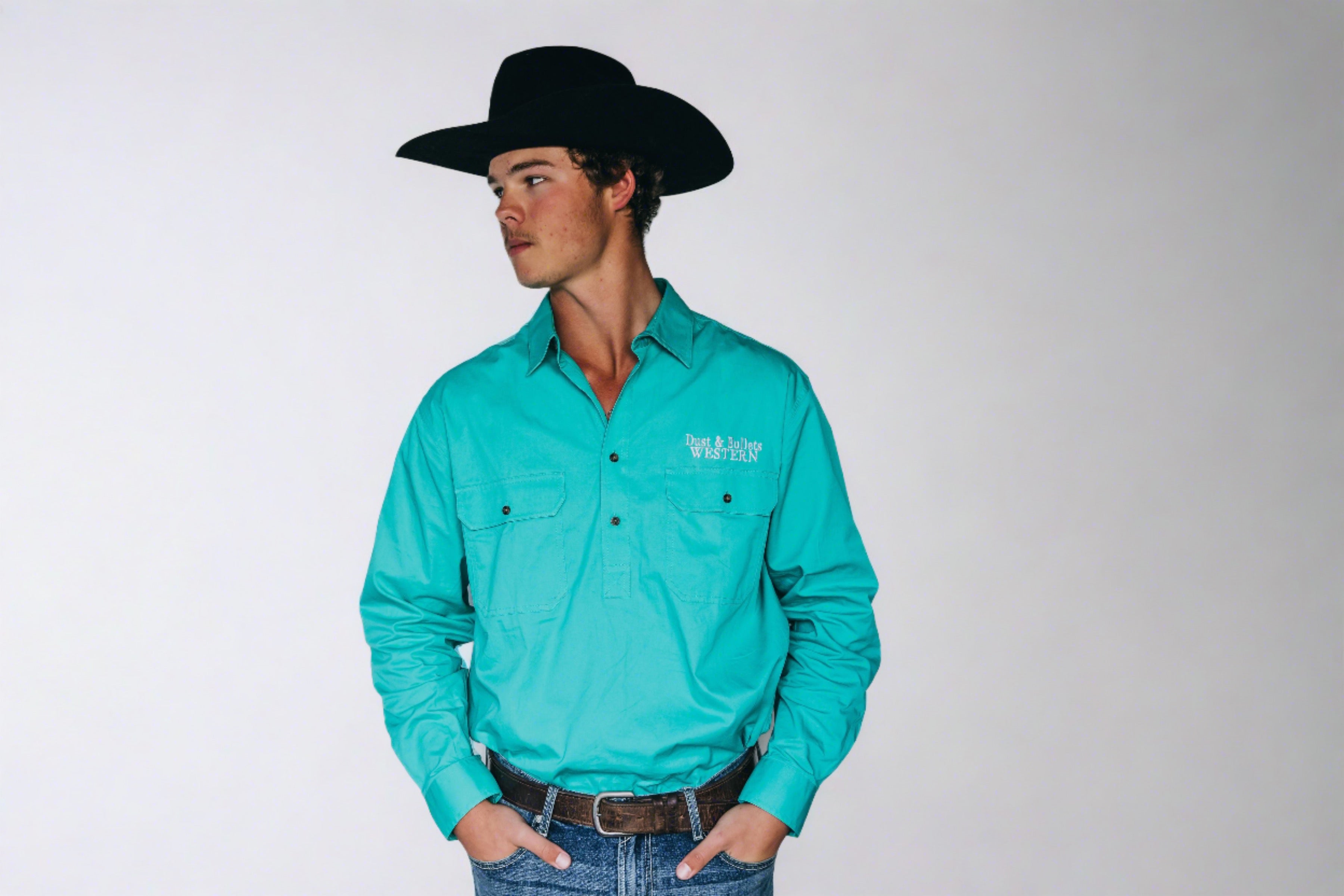Mens Outback Work Shirt - Teal