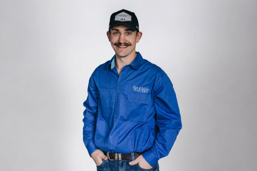 The Mens Outback Work Shirt - Blue (NO CHECK)