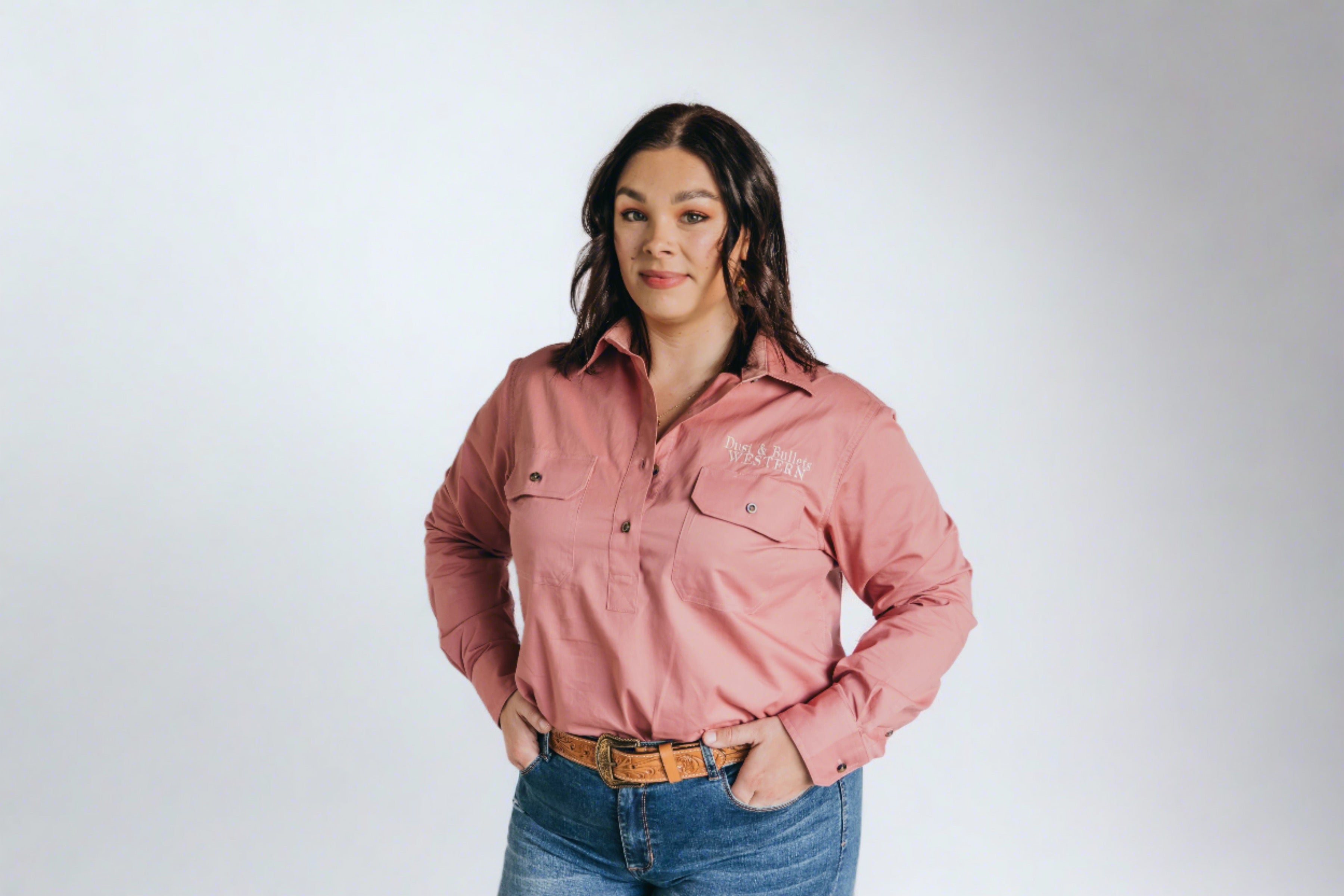 Women’s Outback Work Shirt - Dusty Pink