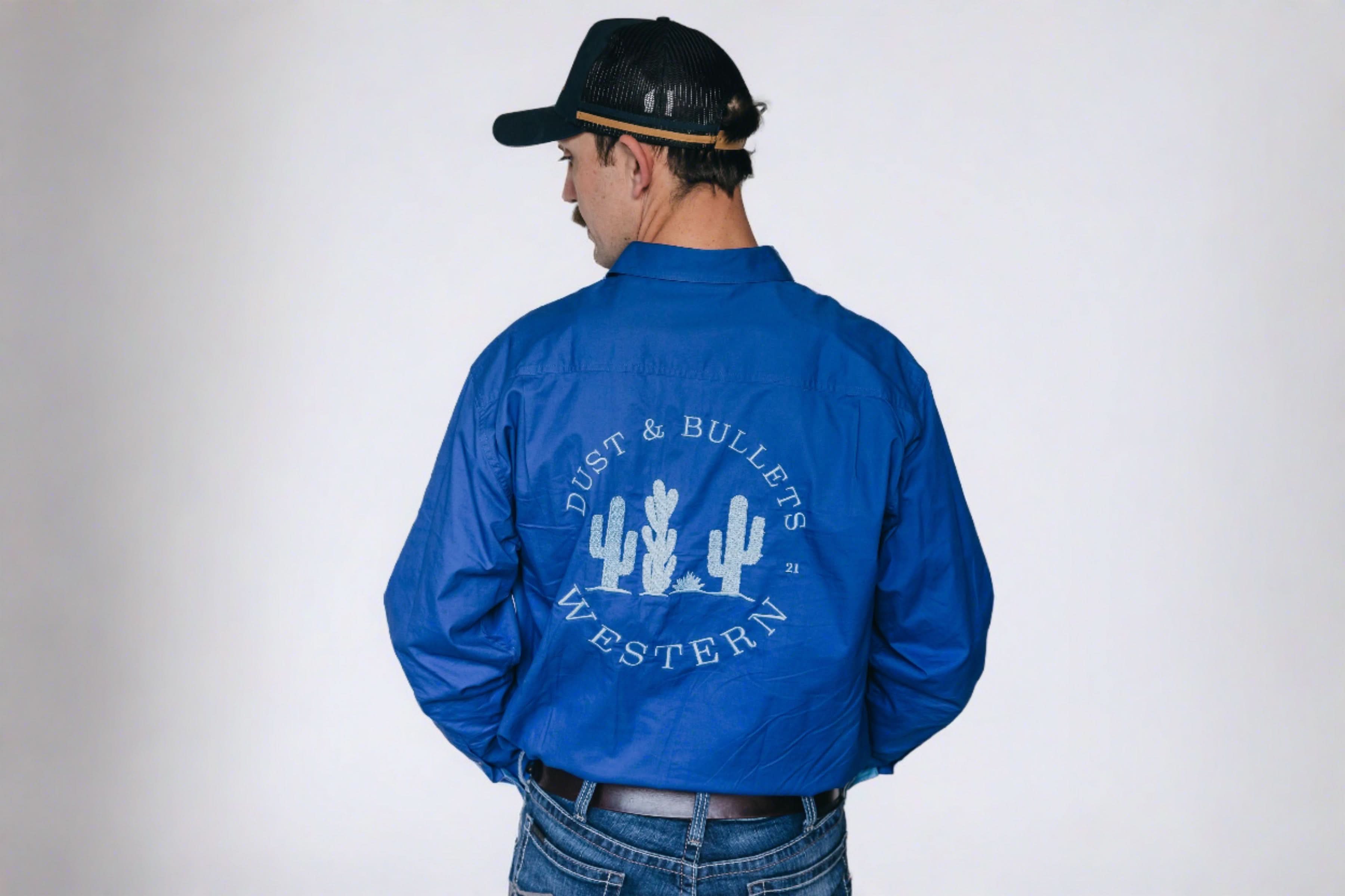 Mens Outback Work Shirt - Blue