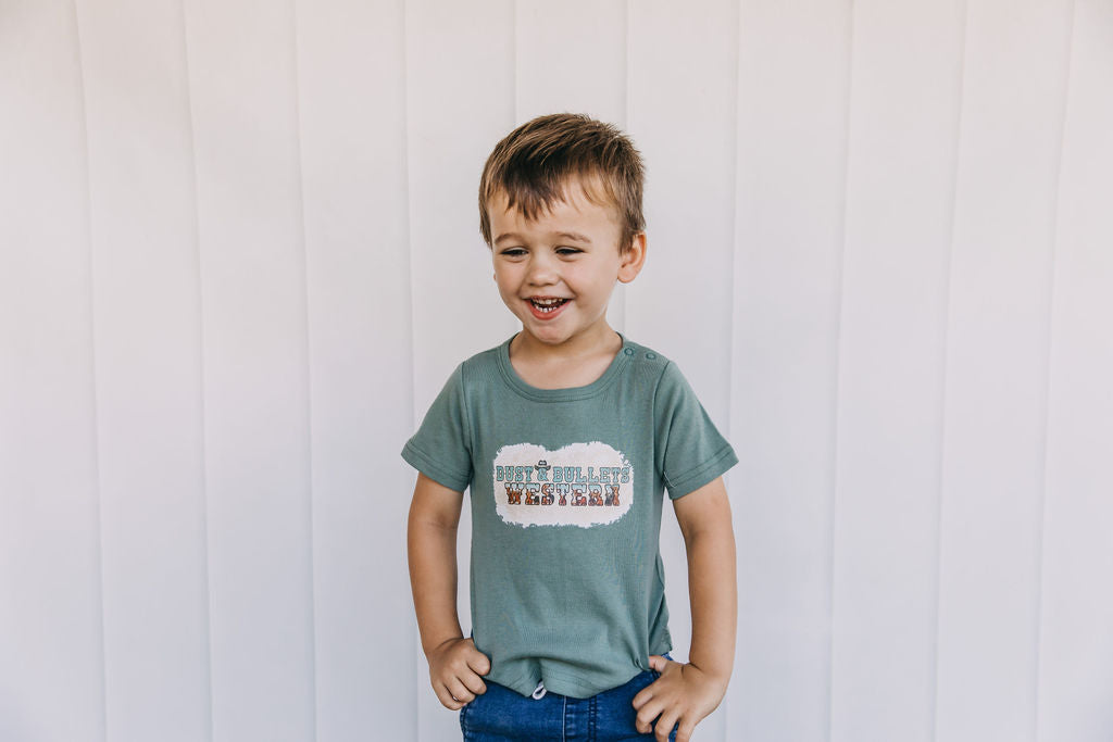 Dust and Bullets Western Infant T-shirt - Sage
