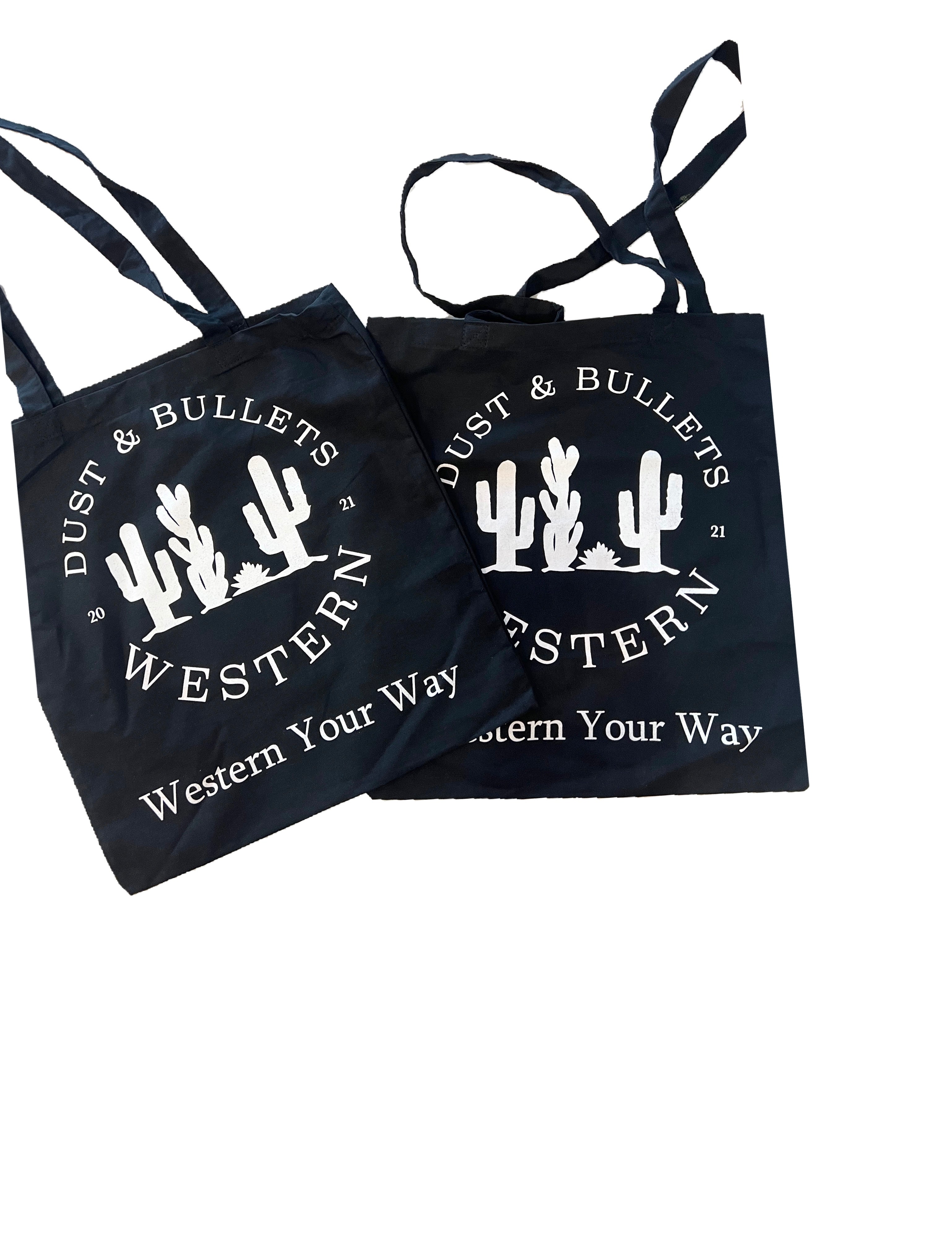 Dust and Bullets Western Tote Bag