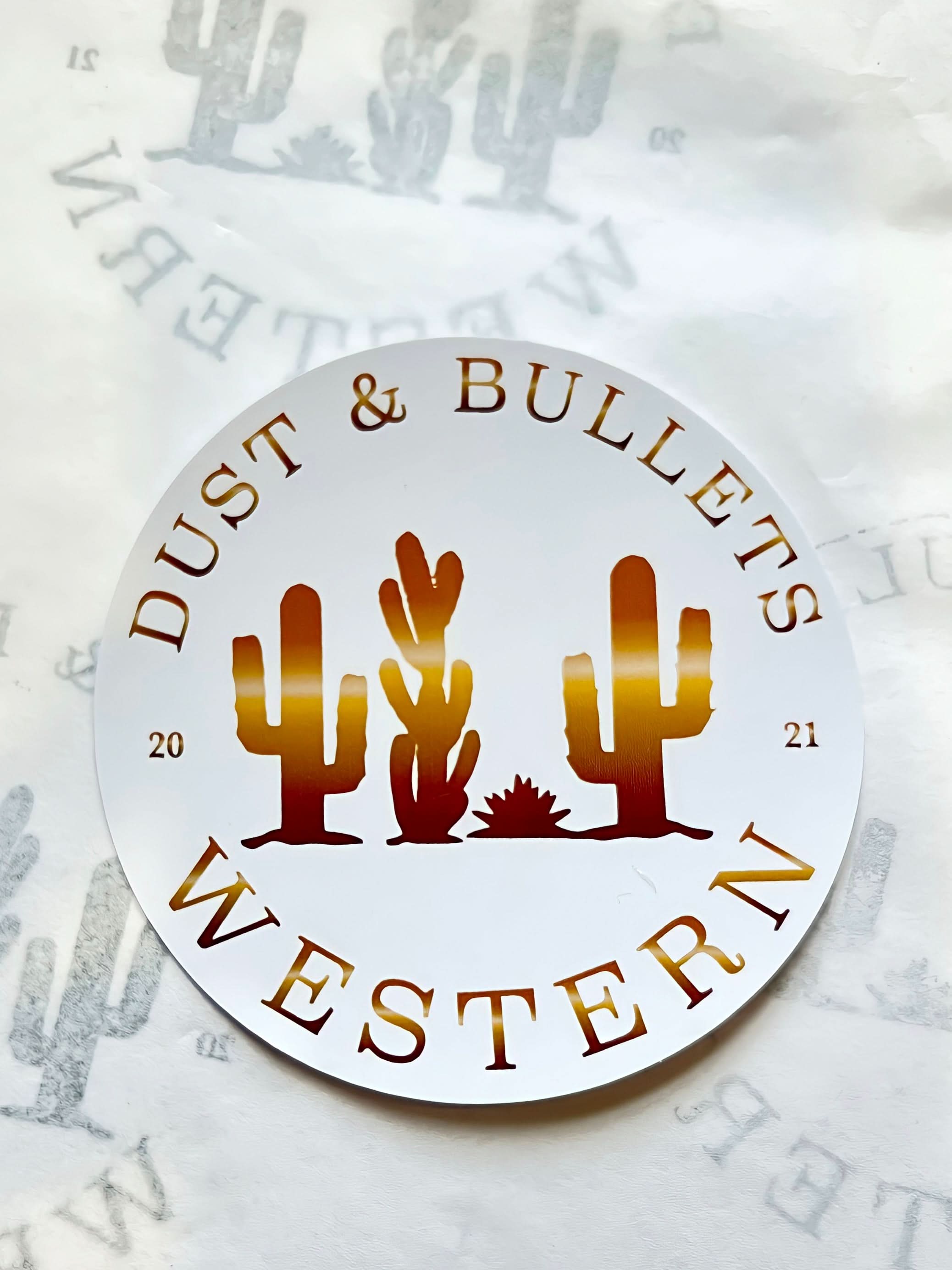 DBW Circle Logo in Rust - Western Theme Stickers
